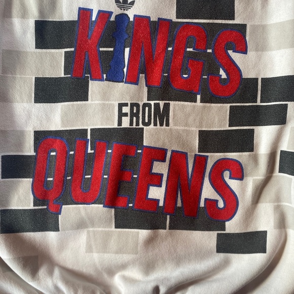 Vintage 1980s Adidas Run DMC Kings From Queens White Crewneck Sweatshirt - Picture 5 of 6